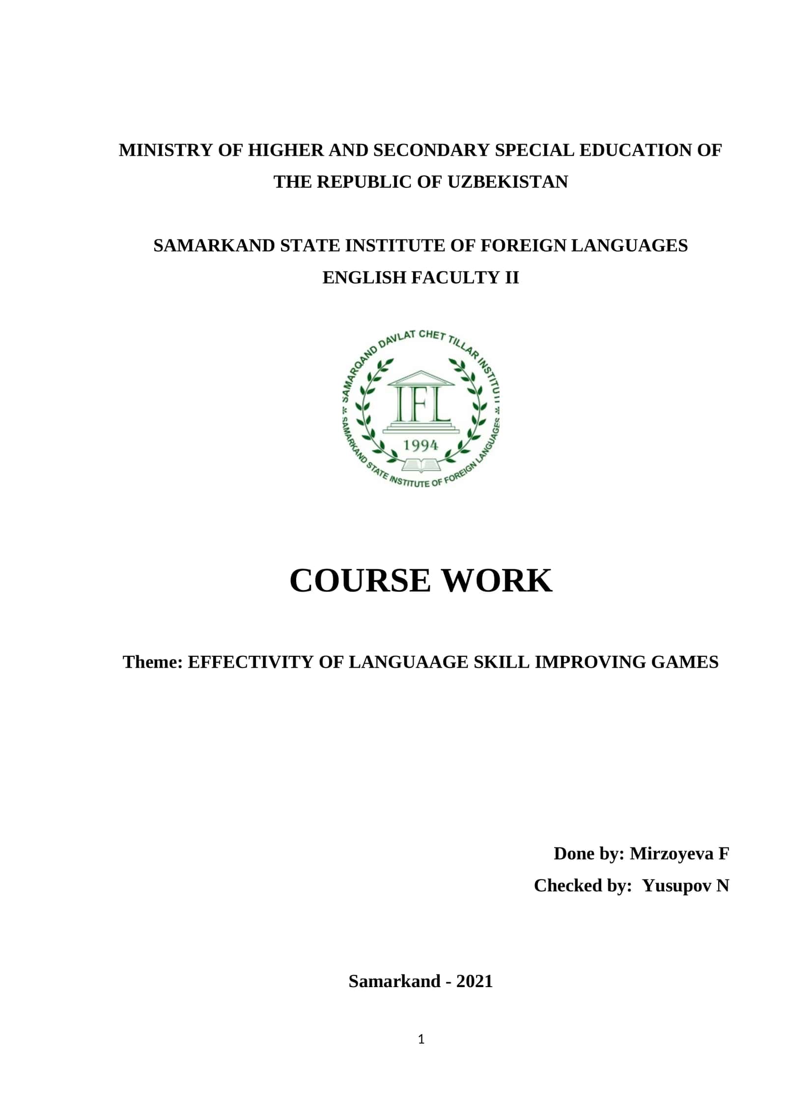 EFFECTIVITY OF LANGUAAGE SKILL IMPROVING GAMES