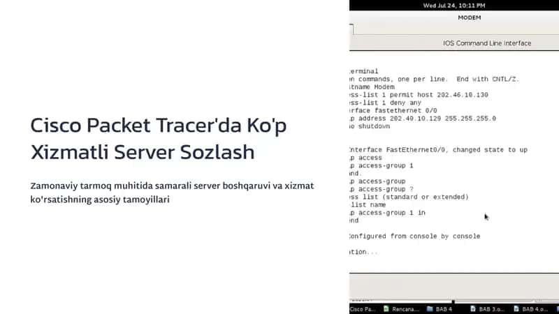 Cisco Packet Tracer'da Ko'p Xizmatli Server Sozlash