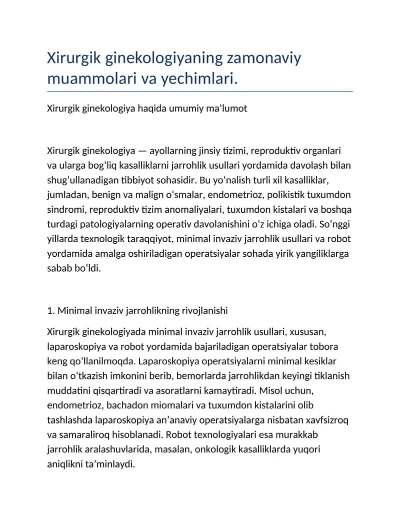 Xirurgik ginekologiya