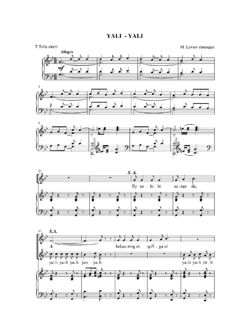 Yali - Yali M. Leviev muzikasi