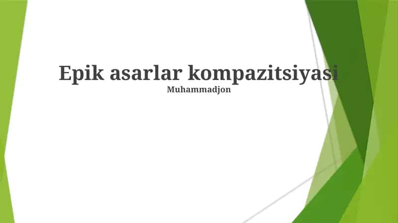Epik asarlar kompazitsiyasi