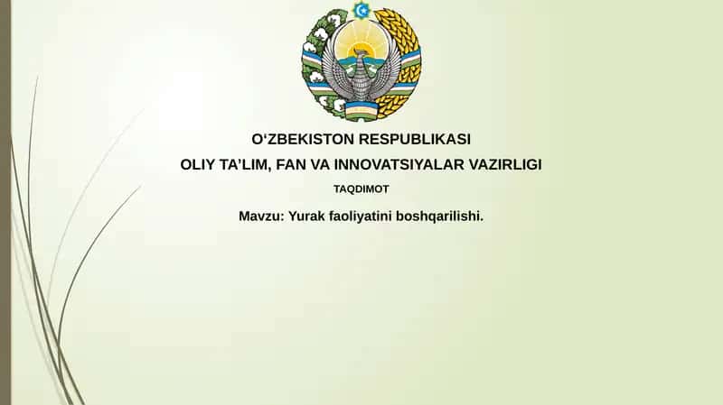 Yurak faoliyatiniboshqarilishi