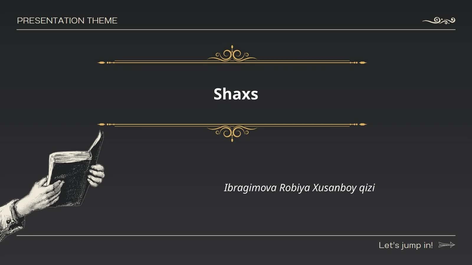 Shaxs tushunchasi