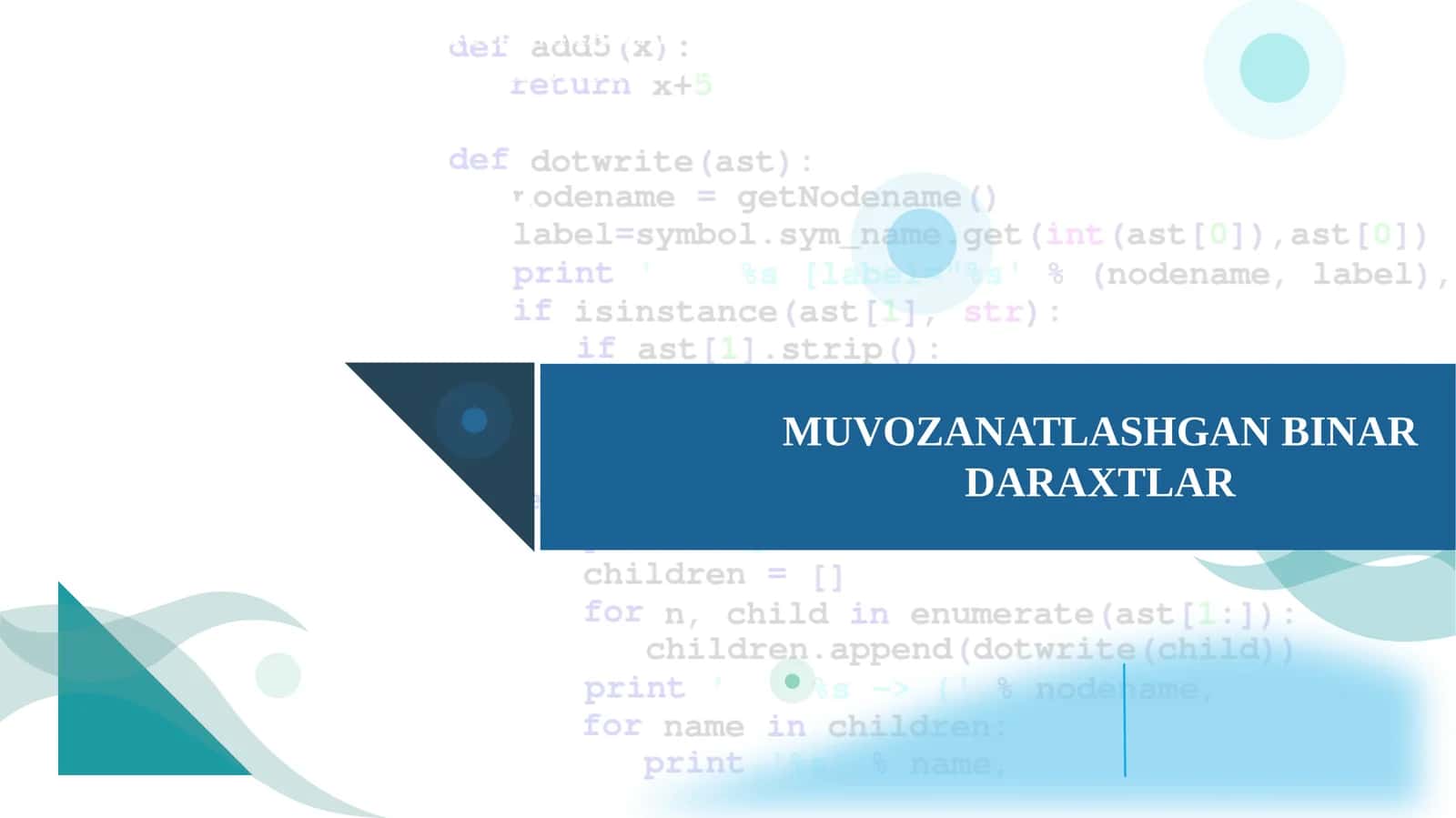 MUVOZANATLASHGAN BINAR DARAXTLAR