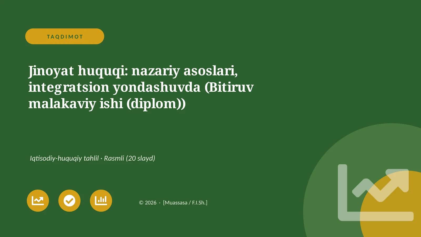 Jinoyat huquqi: nazariy asoslari, integratsion yondashuvda (Bitiruv malakaviy ishi (diplom))