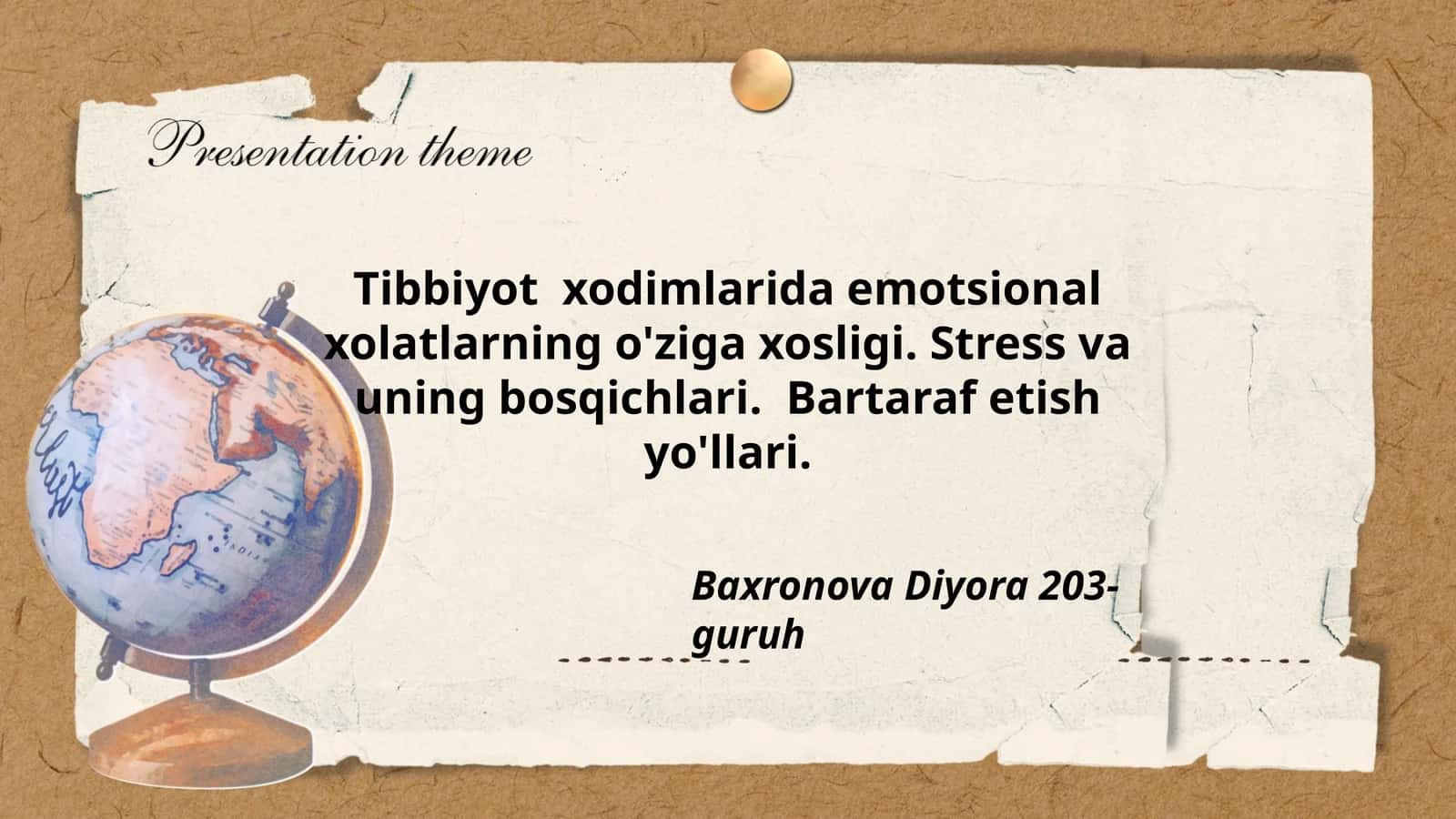 Tibbiyot xodimlarida emotsional xolatlarning o'ziga xosligi. Stress va uning bosqichlari. Bartaraf etish yo'llari