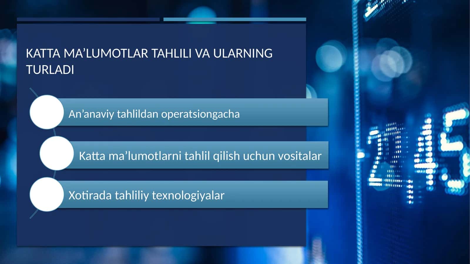 Katta ma’lumotlar tahlili va ularning turladi