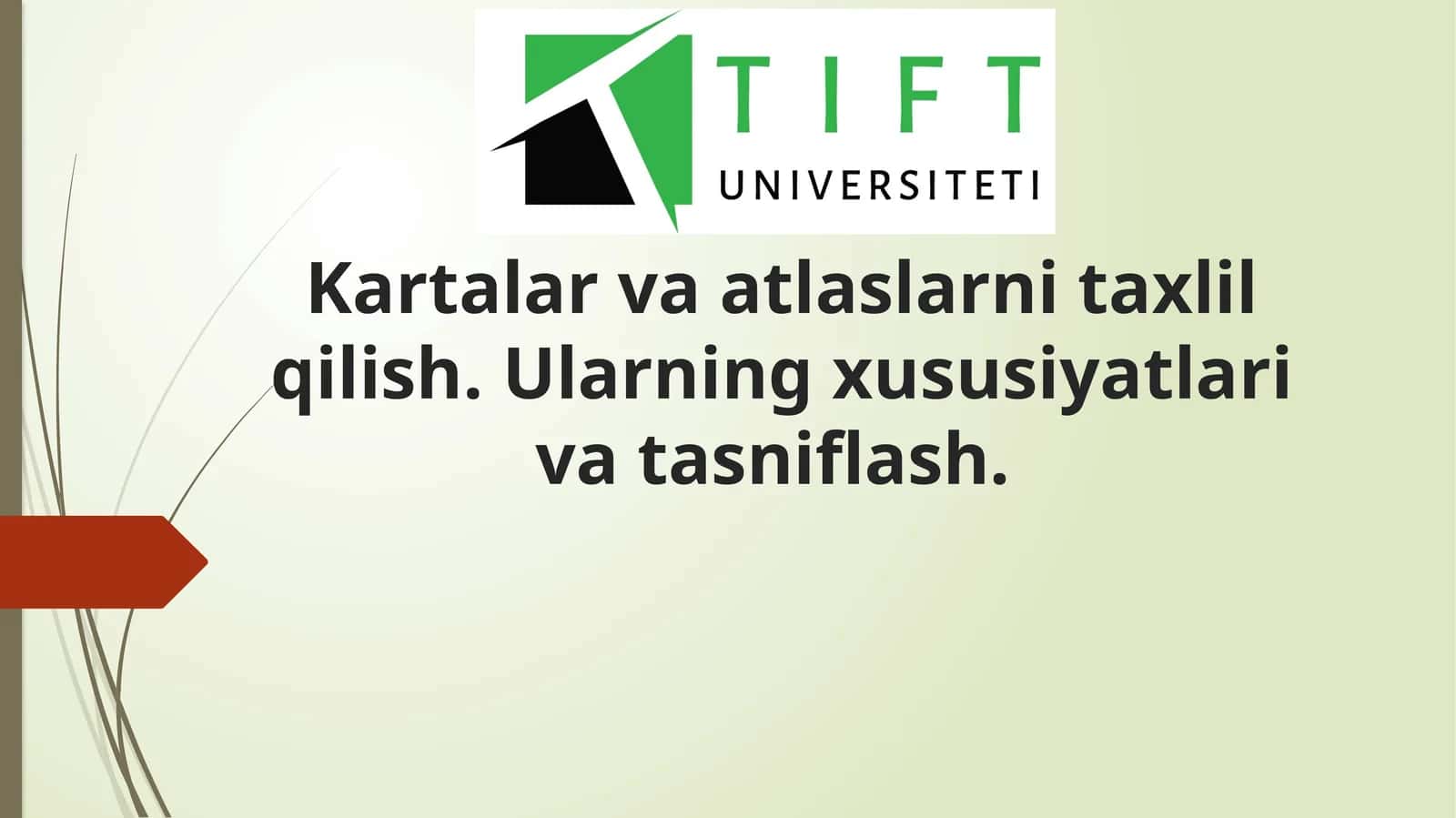 Kartalar va atlaslarni taxlil qilish