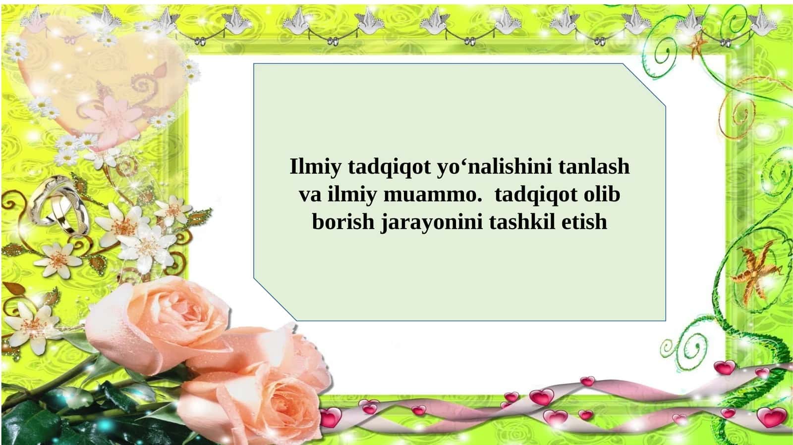 Ilmiy tadqiqot yo‘nalishini tanlash va ilmiy muammo. tadqiqot olib borish jarayonini tashkil etish