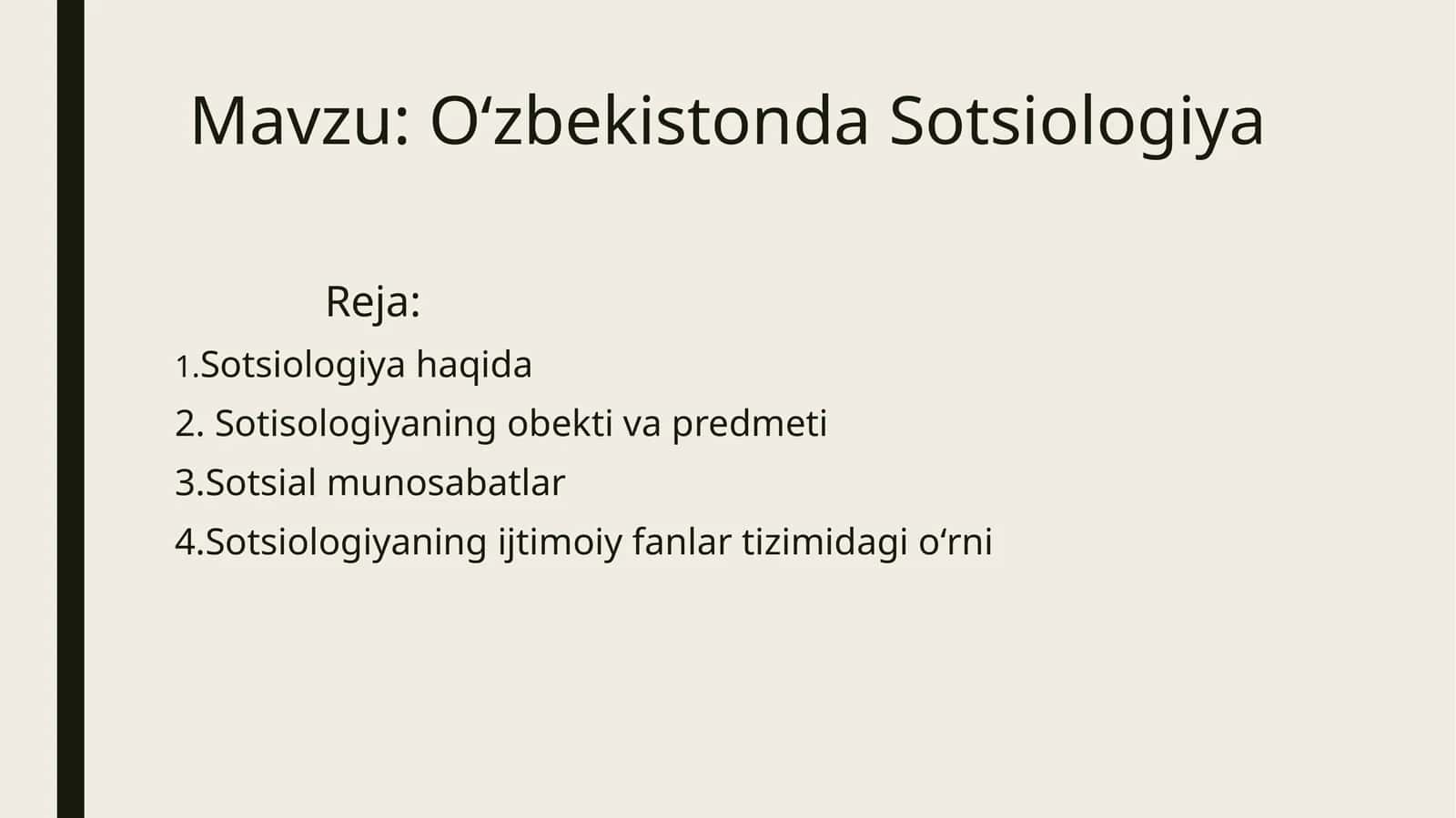 Oʻzbekistonda Sotsiologiya