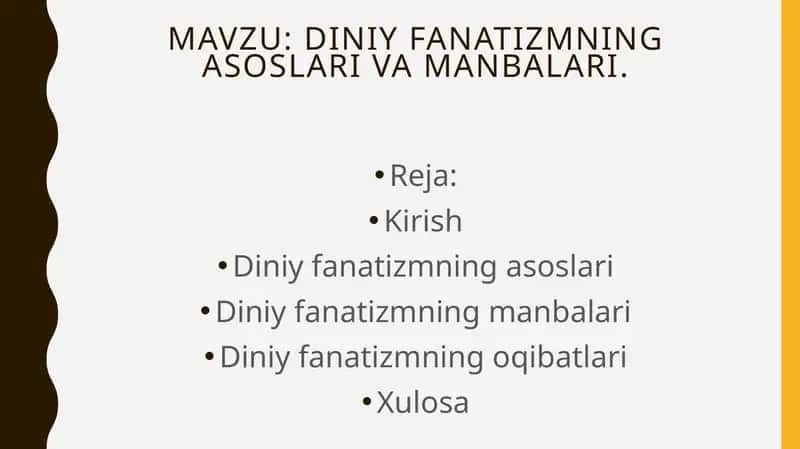 Diniy fanatizmning asoslari va manbalari