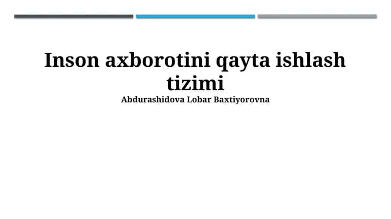 Inson axborotini qayta ishlash tizimi