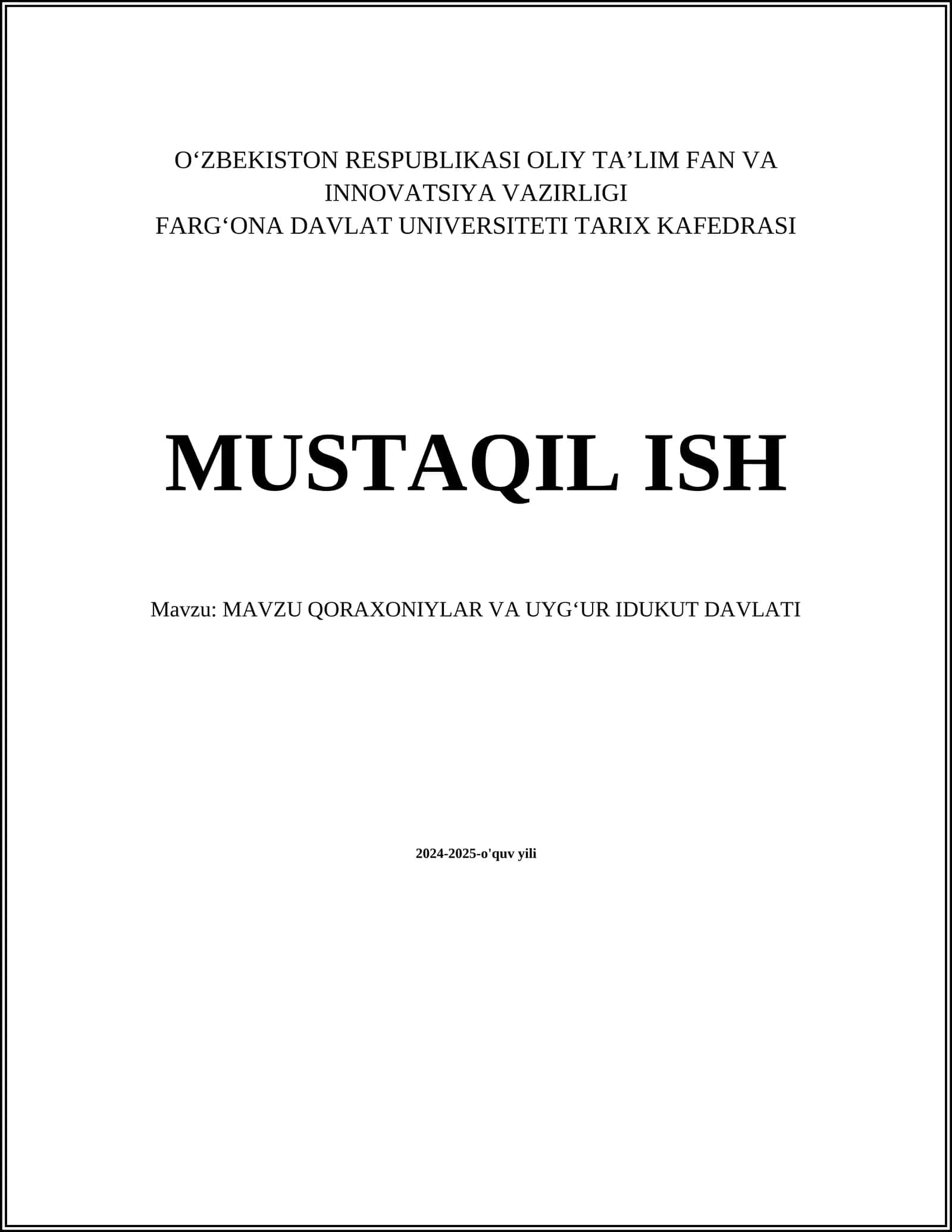 Qoraxoniylar va Uyg'ur Idukti Davlati