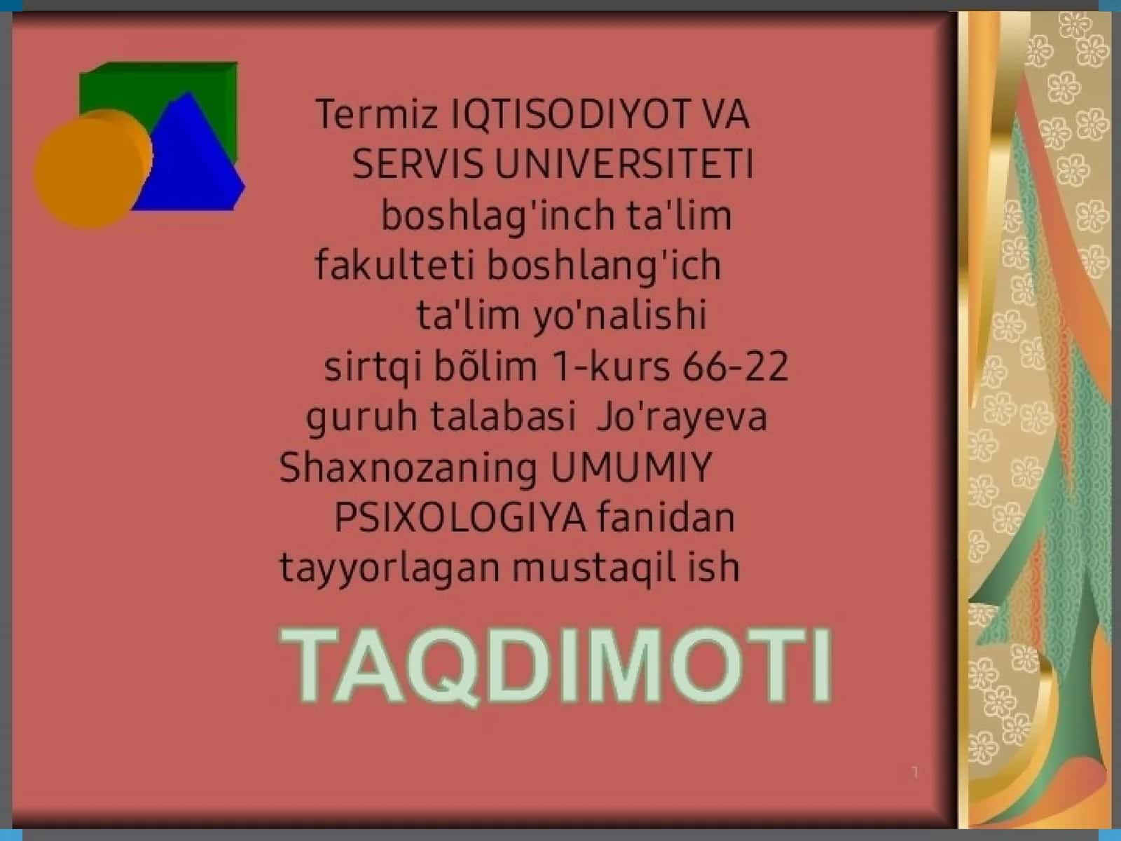 Diqqat va xotira haqida umumiy tushuncha