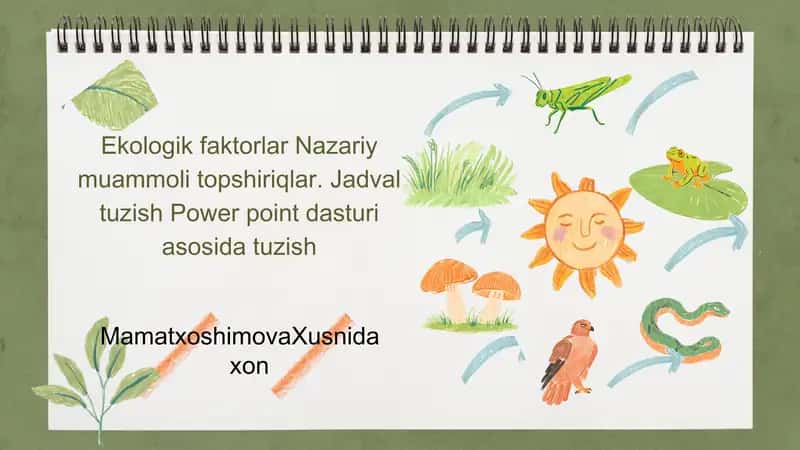 Ekologik faktorlar bo‘yicha PowerPoint taqdimoti