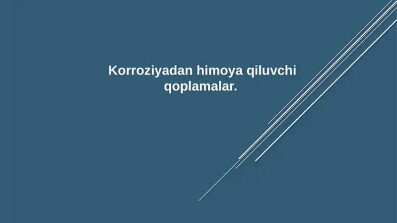 Korroziyadan himoya qiluvchi qoplamalar
