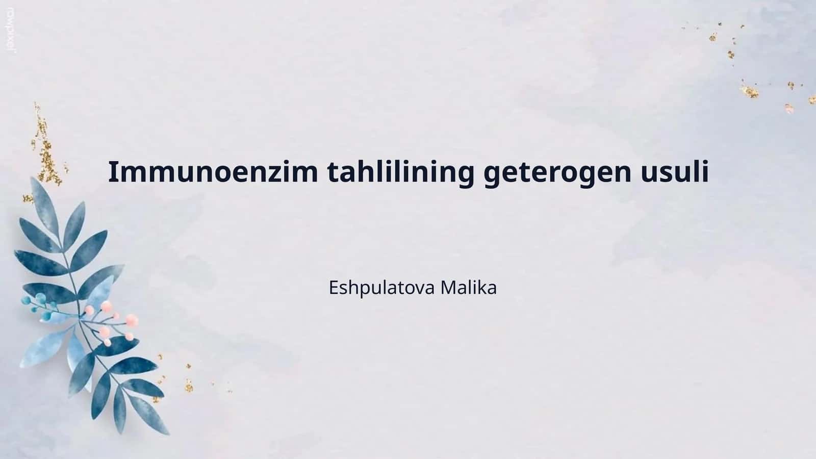 Immunoenzim tahlilining geterogen usuli