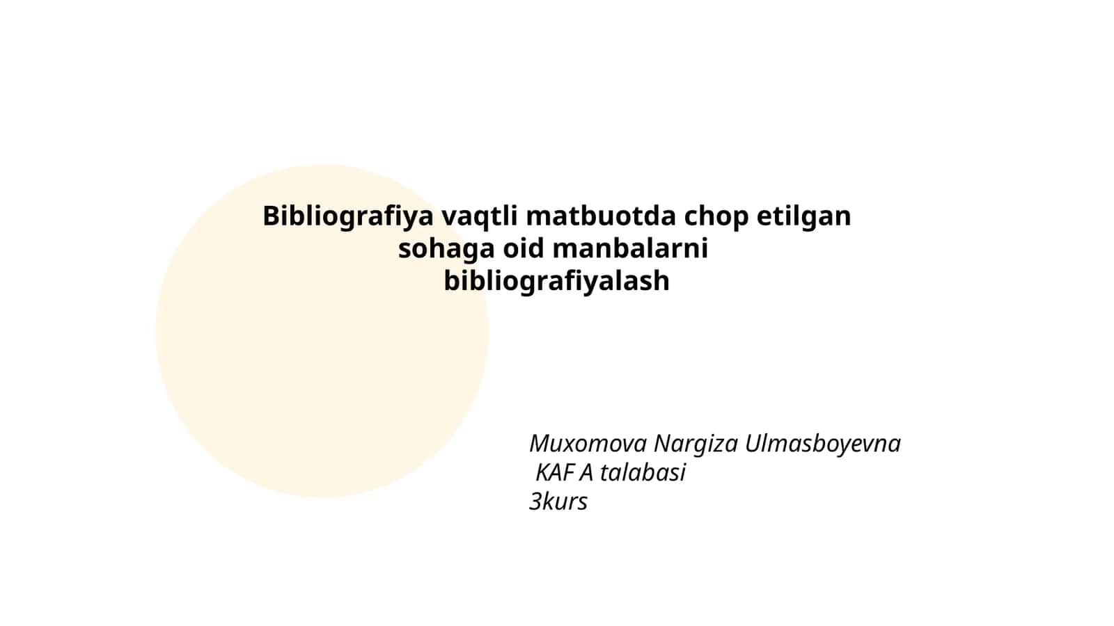 Bibliografiya vaqtli matbuotda chop etilgan sohaga oid manbalarni