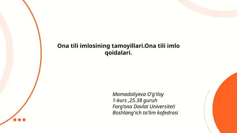 Ona tili imlosining tamoyillari