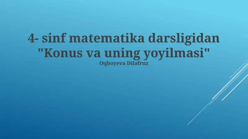Konus va uning yoyilmasi