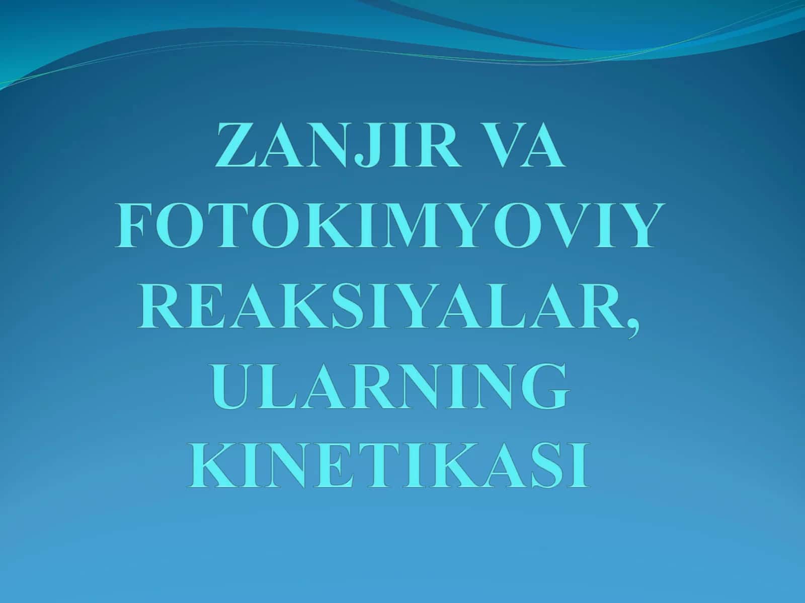 Zanjir reaksiyalar