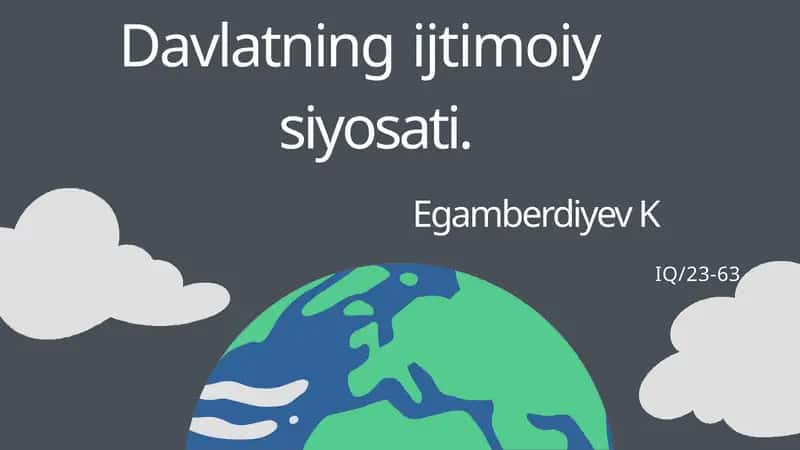 Davlatning Ijtimoiy-Siyosati