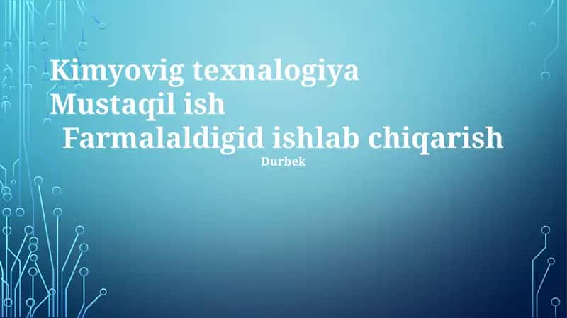 Kimyovig Texnologiya