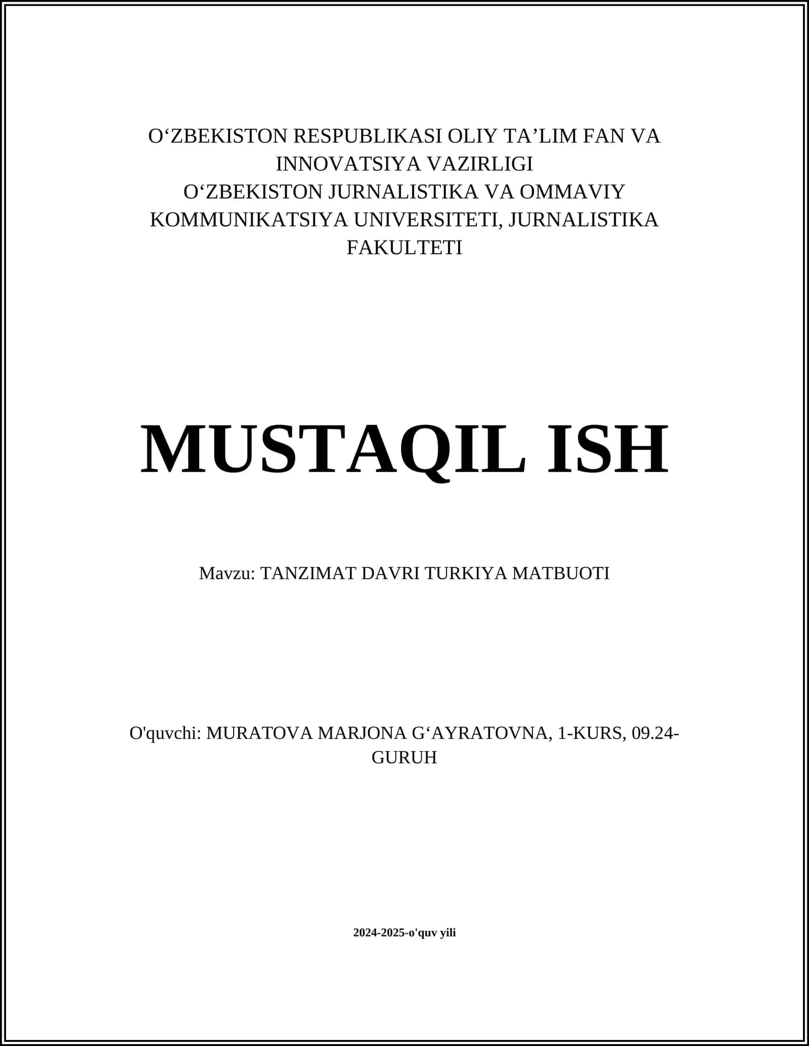 TANZIMAT DAVRI TURKIYA MATBUOTI