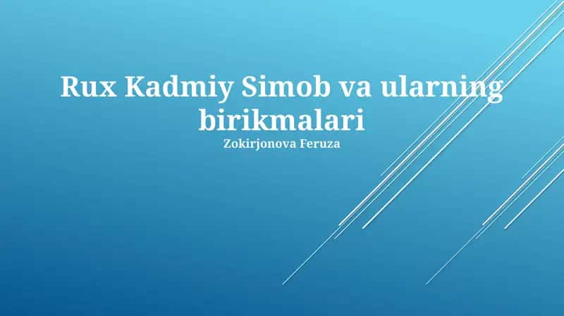 Kadmiy va Simob va Ularning Birikmalari