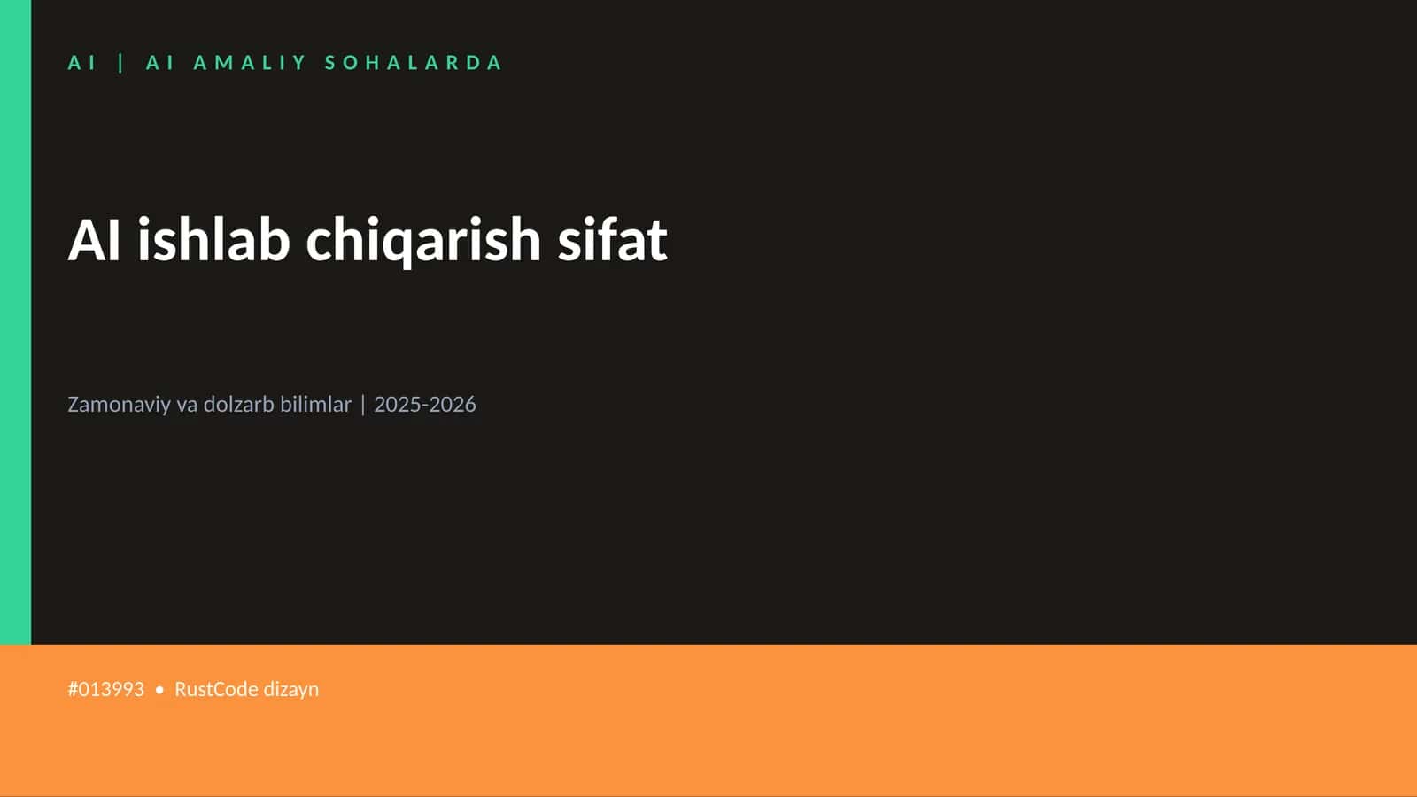 AI AMALIY SOHALARDA