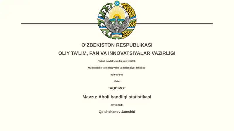 Aholi bandligi statistikasi