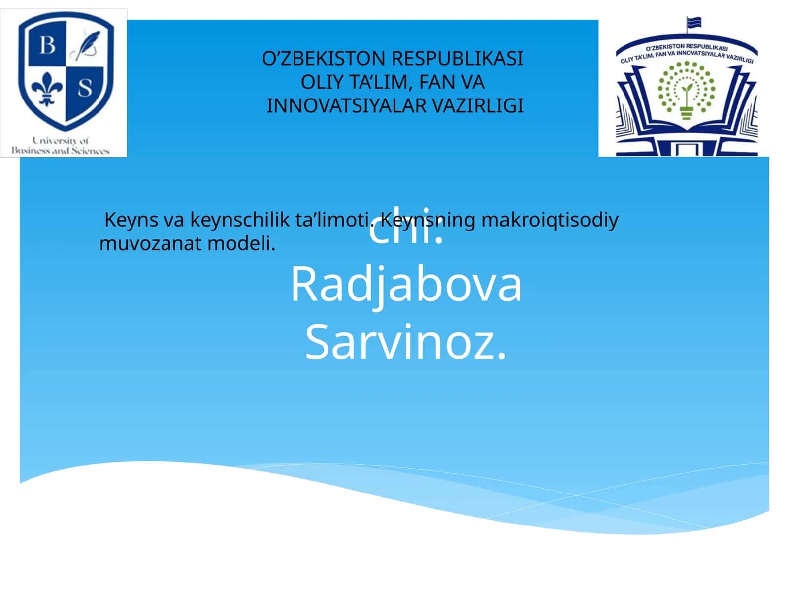 Keyns va keynschilik taʼlimoti. Keynsning makroiqtisodiy muvozanat modeli