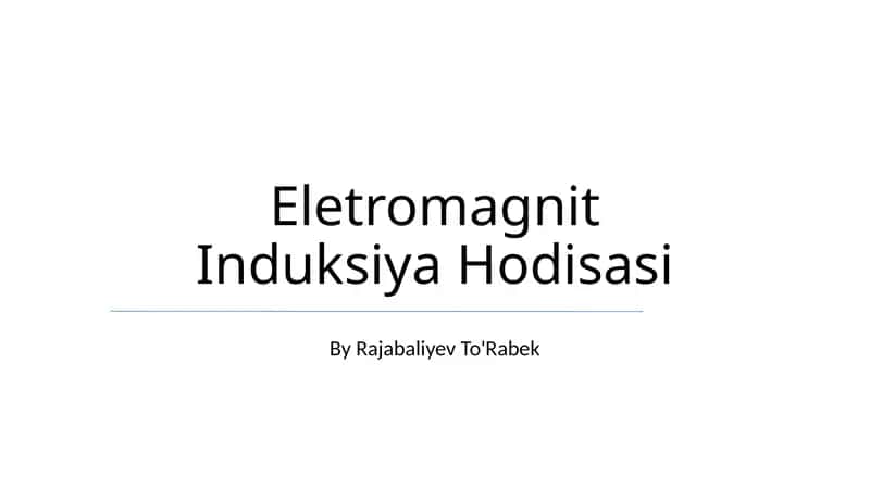 Eletromagnit Induksiya Hodisasi