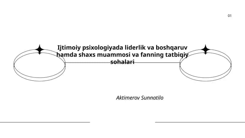 Ijtimoiy psixologiyada liderlik va boshqaruv hamda shaxs muammosi va fanning tatbiqiy sohalari