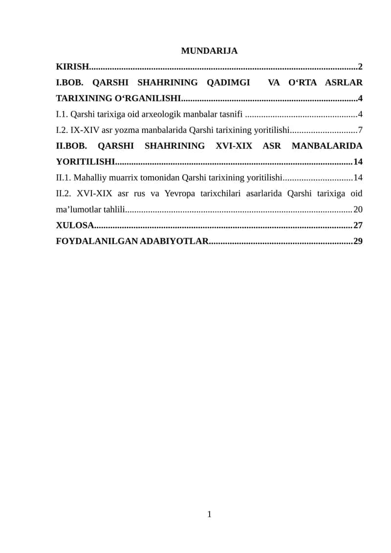 Qarshi Shahri Tarixiga oid manbalar