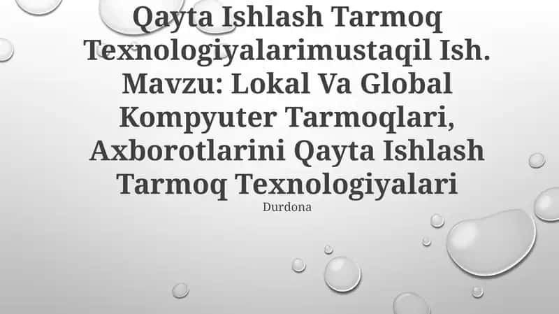 Mahalliy tarmoqlar (LAN)