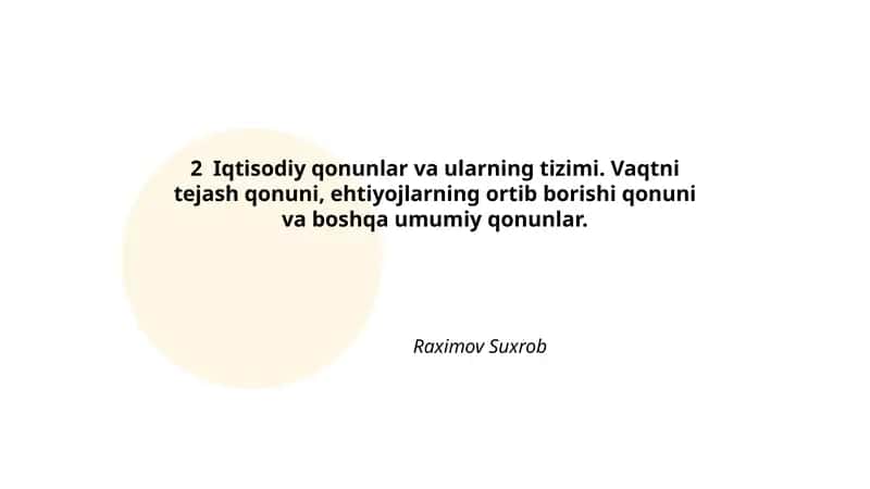 Iqtisodiy qonunlar va ularning tizimi