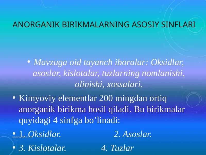 Anorganik birikmalar
