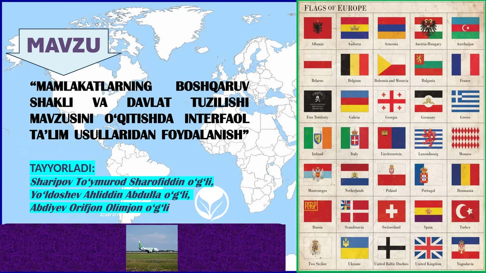 “MAMLAKATLARNING BOSHQARUV SHAKLI VA DAVLAT TUZILISHI MAVZUSINI O‘QITISHDA INTERFAOL TA’LIM USULLARIDAN FOYDALANISH”