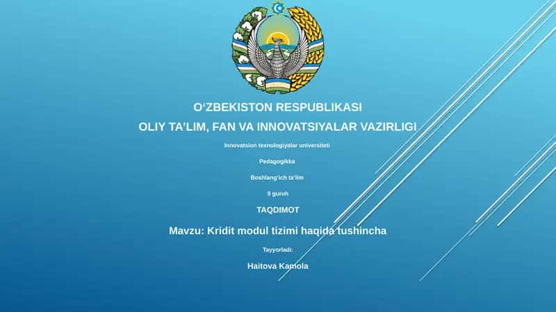 Kredit Modul Tizimi haqida tushincha