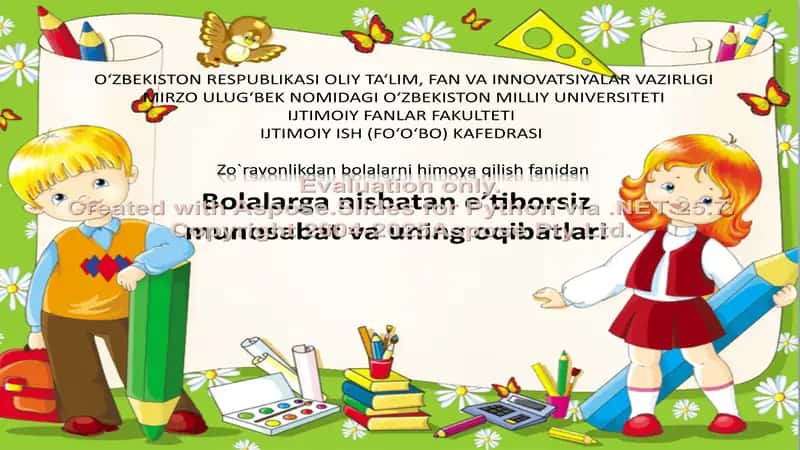 Zo'ravonlikdan bolalarga nisbatan e’tiborsiz mBolalarga nisbatan e’tiborsiz munosabat va uning oqibatlariunosabat va uning oqibatlari