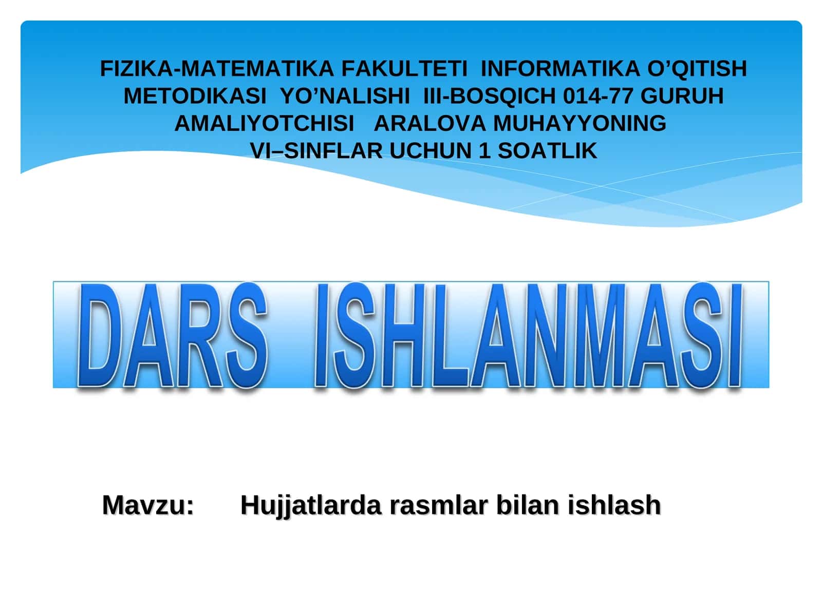 Hujjatlarda rasmlar bilan ishlash