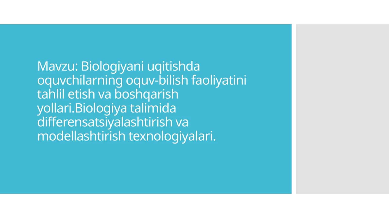 Biologiyani o'qitish
