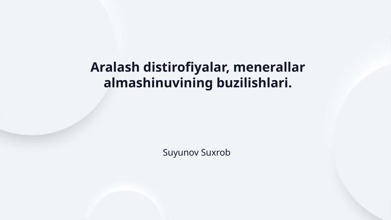 Aralash distirofiyalar, menerallar almashinuvining buzilishlari.