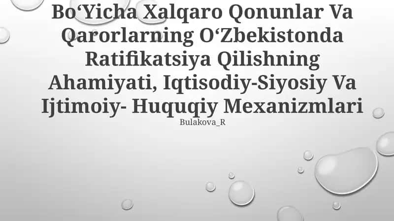 Korrupsiyaga Qarshi Kurash Bo‘Yicha Xalqaro Qonunlar Va Qarorlarning O‘Zbekistonda Ratifikatsiya Qilishning Ahamiyati