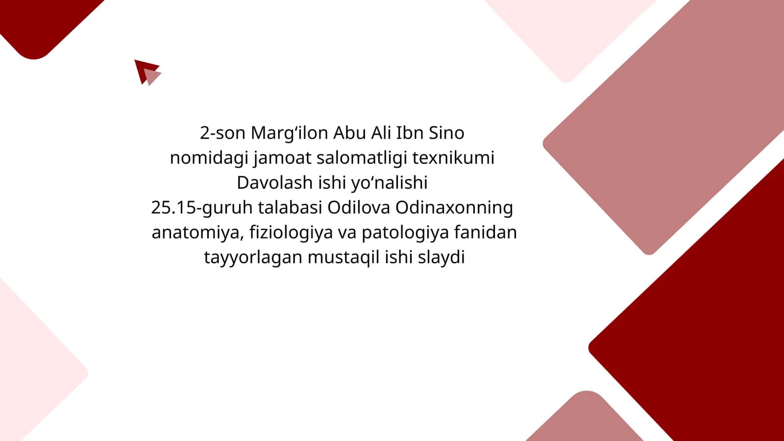 2-son Margʻilon Abu Ali Ibn Sino nomidagi jamoat salomatligi texnikumi