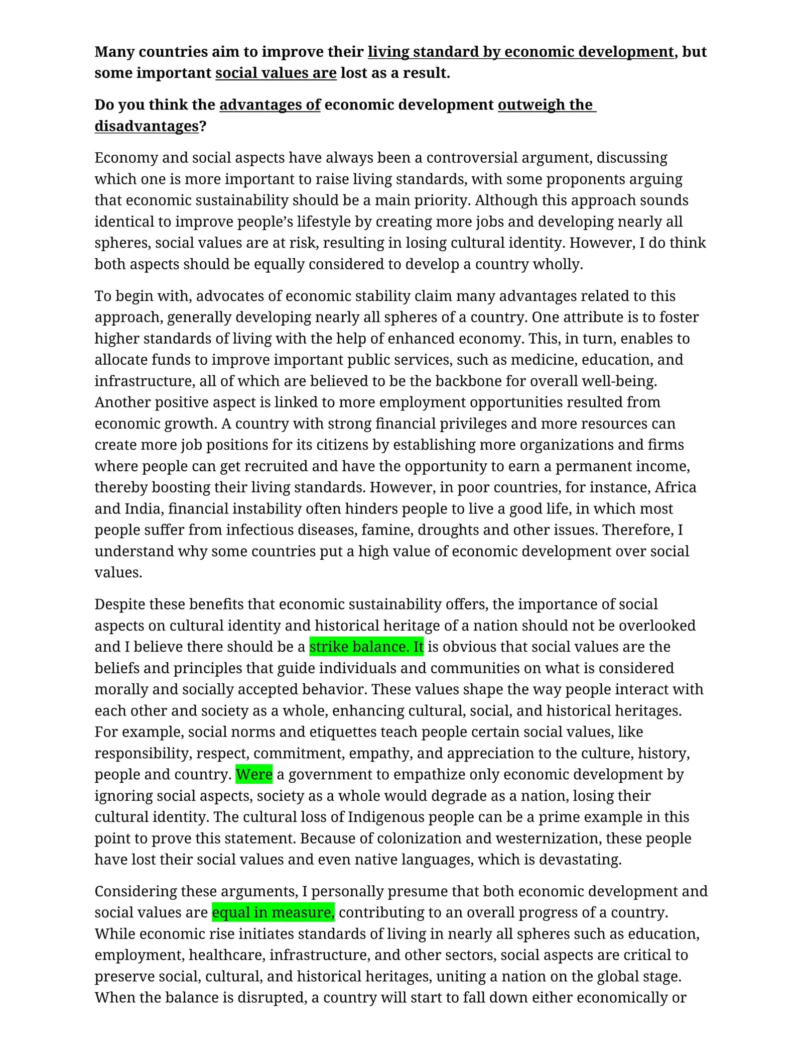 Economy and Social Aspects