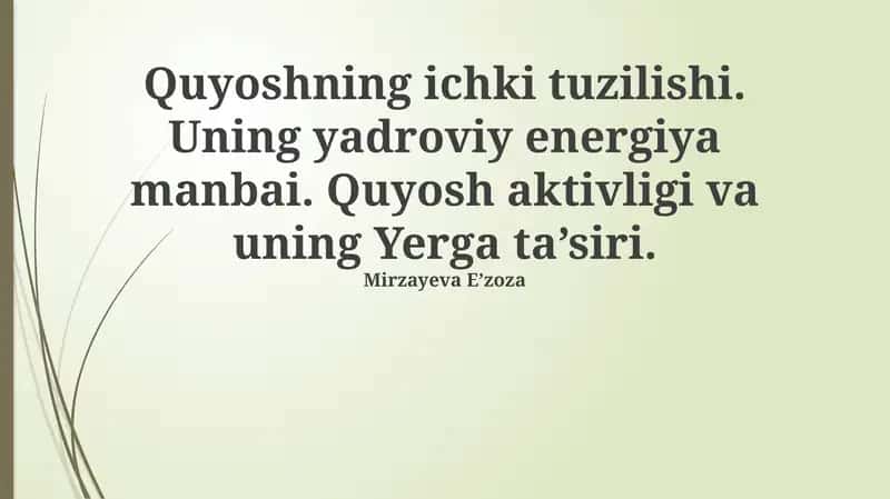 Quyoshning ichki tuzilishi