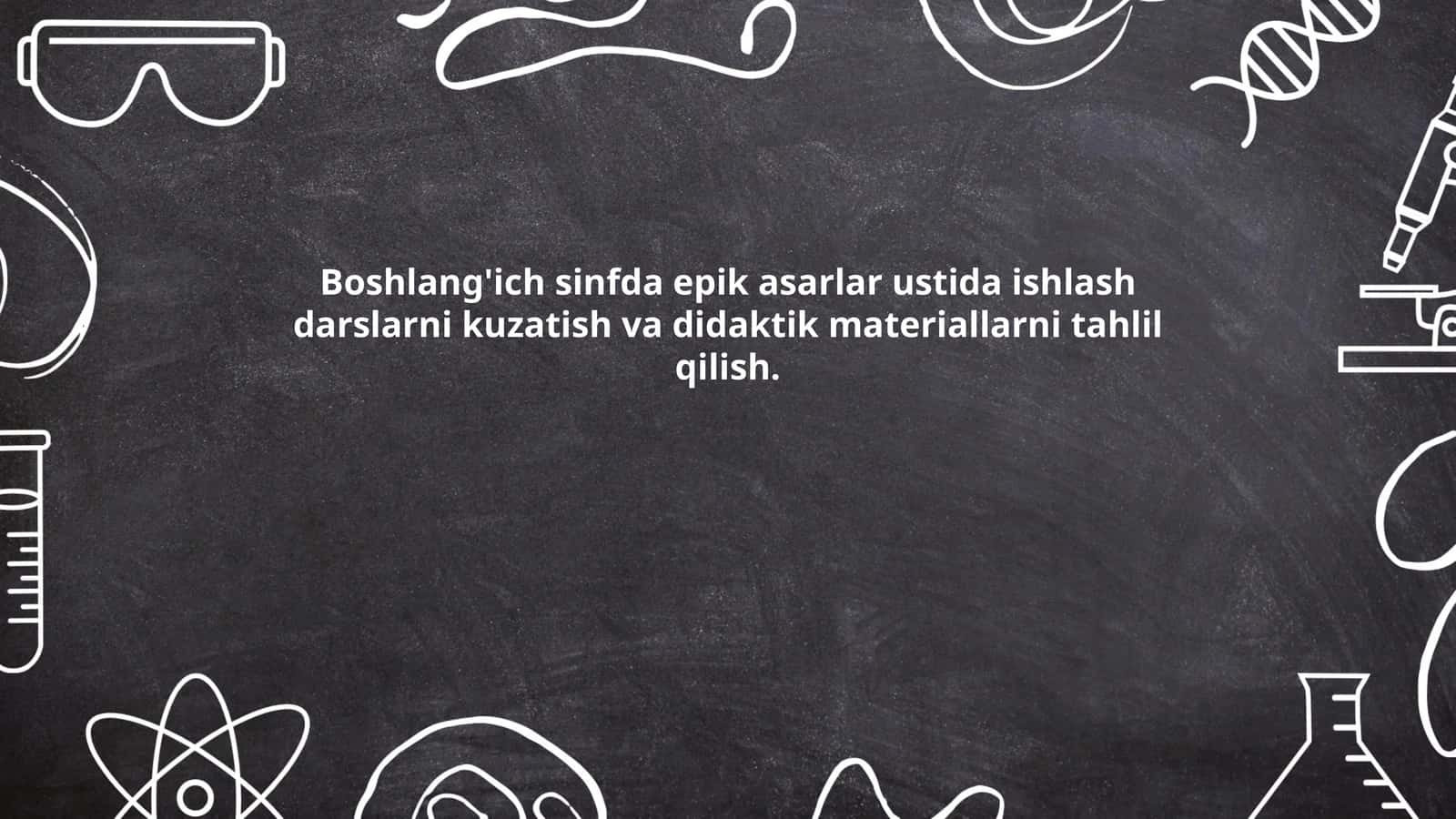 Boshlang'ich sinfda epik asarlar ustida ishlash darslari