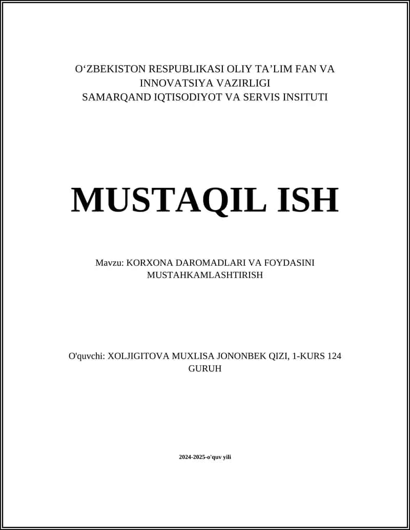 Xarajatlarni optimallashtirish